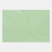 多汁性花植物模様緑のカラーセット ラッピングペーパーシート (正面3)