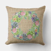 多汁水彩フローラリースオンタン アウトドアクッション (正面)