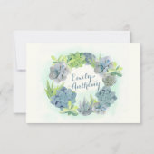 多汁結婚の青い水色RSVP 出欠カード (裏面)