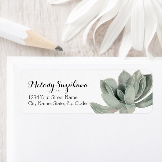 多汁質セージグリーンウォーターのカラー差出人住所 ラベル (インサイチュ)