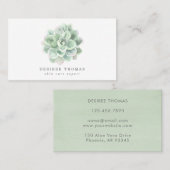 多汁質セージグリーンウォーター色エレガントシンプル 名刺 (正面/裏面)