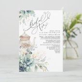 多汁金ゴールド緑化ブライダルシャワー茶パーティー 招待状 (スタンド正面)