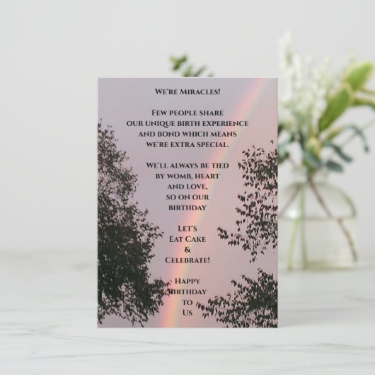 多産誕生日フラットグリーティングカード (スタンド正面)