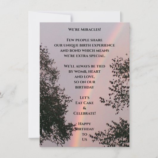 多産誕生日フラットグリーティングカード (正面)