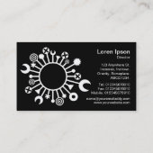 多用途の円 – 黒の上に白 名刺 (裏面)