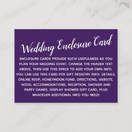 多用途カスタムシンプルDIY結婚の最深紫 エンクロージャーカード