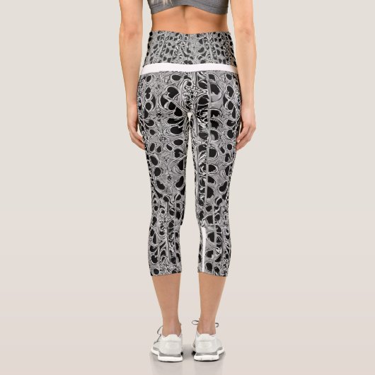 多用途スタイリッシュのハイウェスト印刷キャプリス カプリレギンス (裏面)