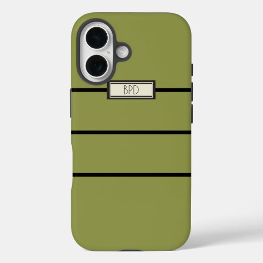 多用途スタイリッシュモノグラムの黄モダン緑 Case-Mate iPhoneケース (裏面)