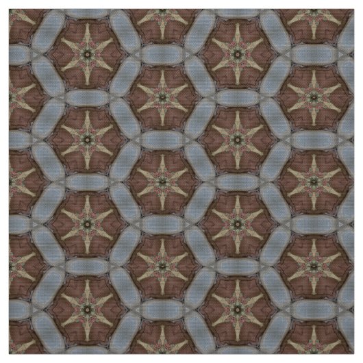 多用途ティール（緑がかった色）自然&ブラウン表具生地 ファブリック (見本)