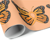 多発性硬化の蝶認識度のリボン ラッピングペーパー (ロールコーナー)