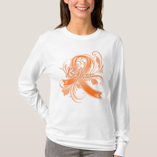 多発性硬化は華麗さのリボンを信じます Tシャツ (正面)