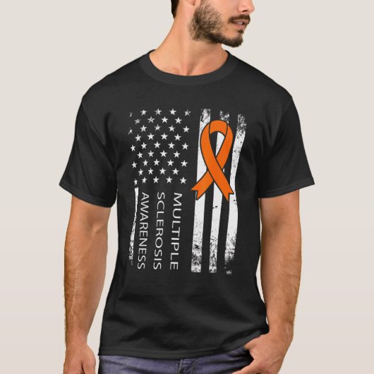 多発性硬化症がアメリカ国旗を支持してくれている Tシャツ (正面)