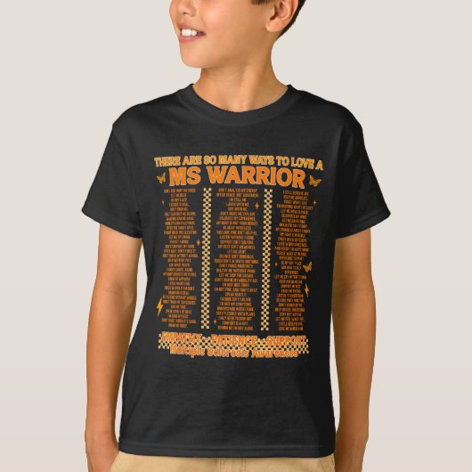 多発性硬化症の啓発 MS戦士を愛する方法 Tシャツ (正面)
