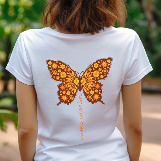 多発性硬化症の戦士シャツ、オレンジ色のリボン トライブレンドTシャツ