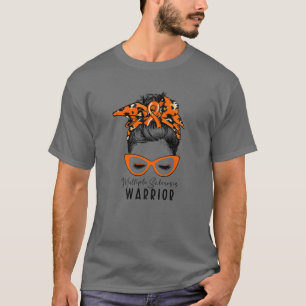 多発性硬化症の戦士ヒョウ乱雑Bun MS Wa Tシャツ
