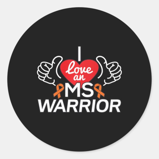 多発性硬化症を愛するMs Warrior ラウンドシール (正面)
