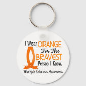 多発性硬化症を知っている中で最も勇敢な人 キーホルダー (正面)