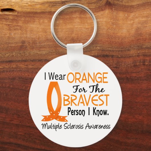 多発性硬化症を知っている中で最も勇敢な人 キーホルダー (正面)