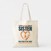 多発性硬化症オレンジリボンのサポートシスター トートバッグ (裏面)