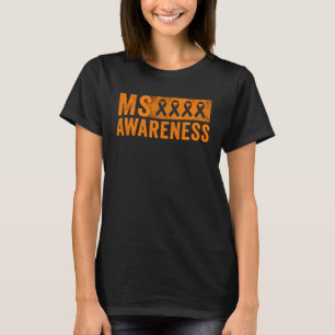 多発性硬化症オレンジリボン男性女性MS Awar Tシャツ