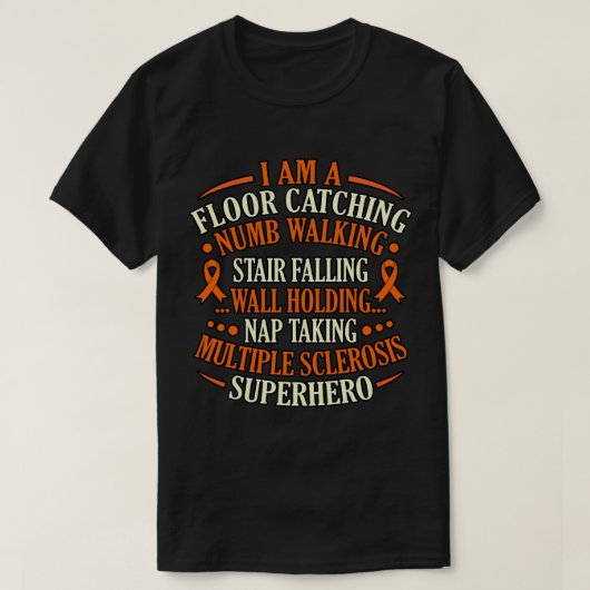 多発性硬化症スーパーヒーローMS認識度サポート Tシャツ (デザイン正面)