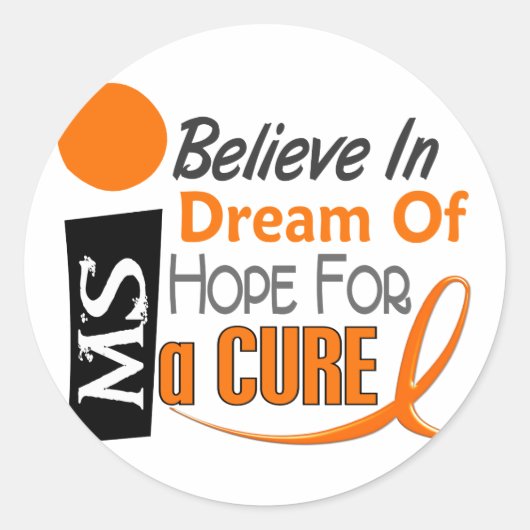 多発性硬化症信じの夢の希望 ラウンドシール (正面)