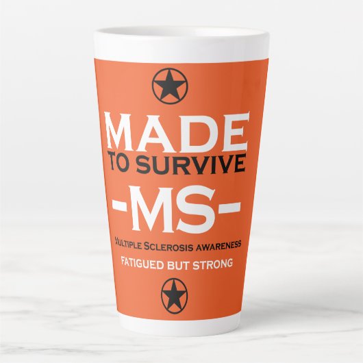 多発性硬化症生存者支援認識度 カフェラテマグ (正面)