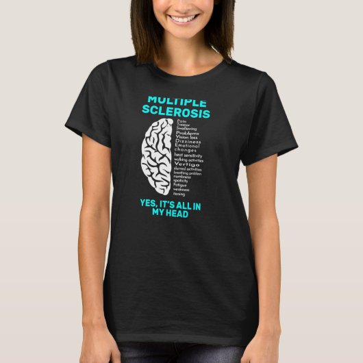 多発性硬化症脳疾患戦闘機 Tシャツ (正面)