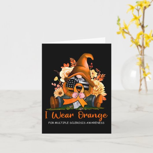 多発性硬化症衣服オレンジ認識度格言 カード (黄色い花)