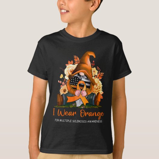 多発性硬化症衣服オレンジ認識度格言 Tシャツ (正面)