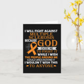 多発性硬化症認識度オレンジリボンメンズウォム カード (黄色い花)