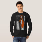 多発性硬化症認識度オレンジリボンUsa Ame Tシャツ (正面フル)