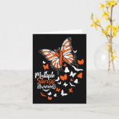 多発性硬化症認識度バタフライオレンジリブ カード (黄色い花)