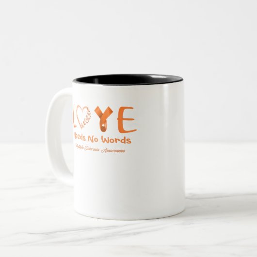 多発性硬化症認識度リボンのサポートギフト ツートーンマグカップ (正面左)