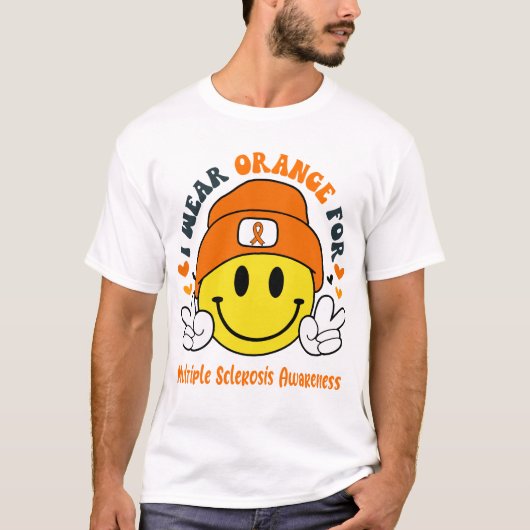 多発性硬化症認識度リボンのサポートギフト Tシャツ (正面)