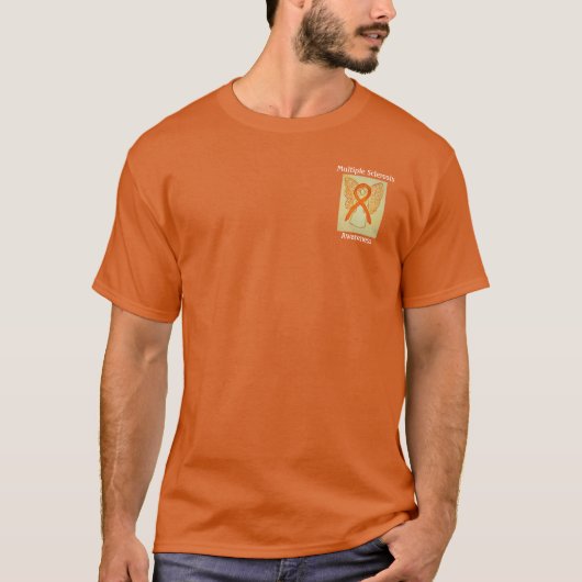 多発性硬化症認識度リボンエンジェルシャツ Tシャツ (正面)