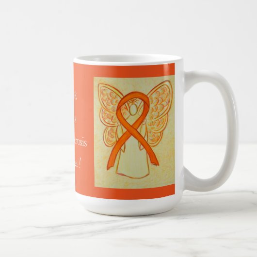 多発性硬化症認識度リボンエンジェルマグ コーヒーマグカップ (右)