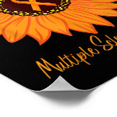 多発性硬化症認識度リボン花Msお尻 ポスター (角)