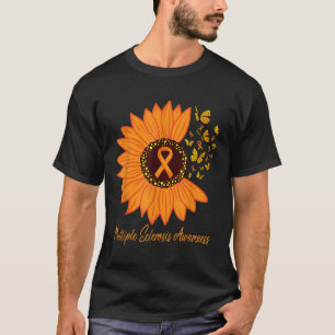 多発性硬化症認識度リボン花Msお尻 Tシャツ
