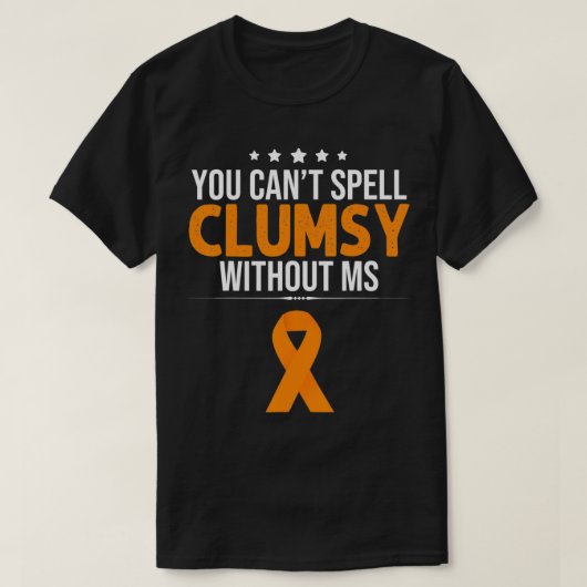 多発性硬化症認識度不器用MS Awa Tシャツ (デザイン正面)