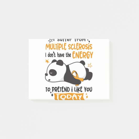 多発性硬化症認識度月のリボンプレゼント ポストイット (正面)