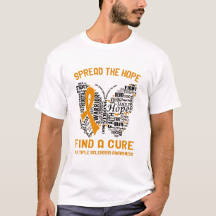 多発性硬化症認識度月のリボンプレゼント Tシャツ