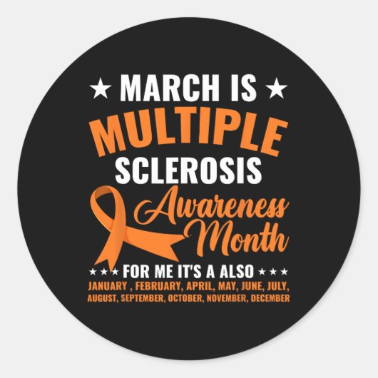 多発性硬化症認識度月Ms Warrior ラウンドシール (正面)