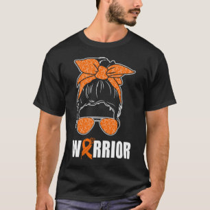 多発性硬化症認識度A Messy Bun MS Warrio Tシャツ