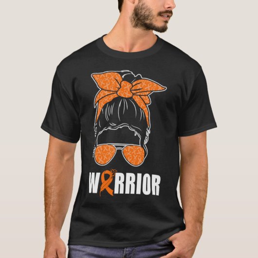 多発性硬化症認識度A Messy Bun MS Warrio Tシャツ (正面)