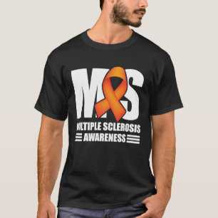 多発性硬化症認識度I衣服オレンジリボン Tシャツ