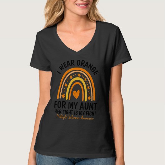 多発性硬化症認識度I衣服オレンジ Tシャツ (正面)
