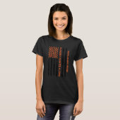 多発性硬化症認識度Msアメリカ国旗 Tシャツ (正面フル)