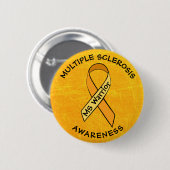 多発性硬化症認識度MSリボンボタン 缶バッジ (正面&裏面)