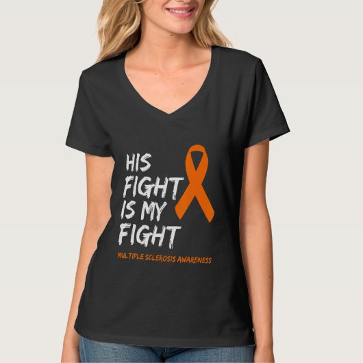 多発性硬化症認識度Ms.彼の戦いは私のFi Tシャツ (正面)